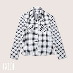 NWT cabi Teatime Jacket (6467); S; White/Navy Blue